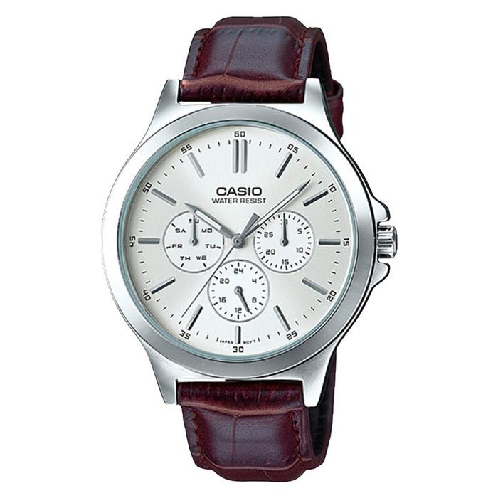 Jam Tangan Pria Casio General MTP-V300L-7AUDF Men Silver Dial