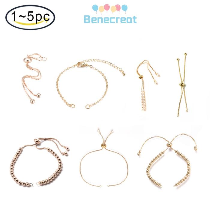 1Pc / 2Pcs Rantai Kuningan Lapis Rose Gold Dengan Jump Ring + Capit