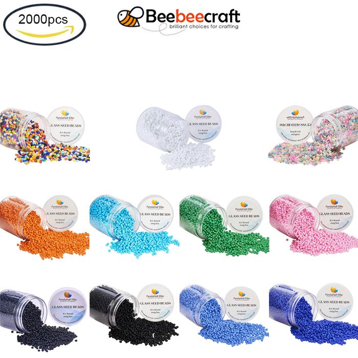 2000Pcs Manik-Manik Kaca Bulat Warna Campur Ukuran 3Mm Untuk Membuat