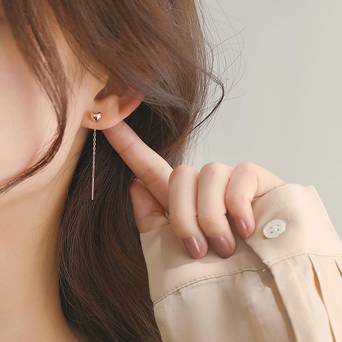 Gaya Korea Elegan Panjang 14 Emas Dan Perak Anting Anting Anting