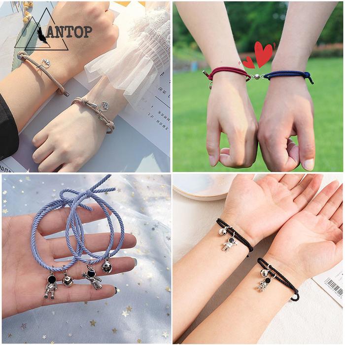 2Pcs Pair 1-Pasang Gelang Couple Magnet Gelang Kapel Pasangan Bracelet