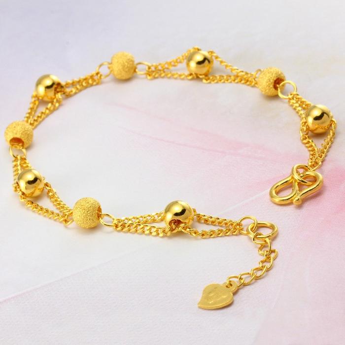 Berlapis Emas Gelang Laos Pasir Emas Gelang Fashion Gelang Manik-Manik