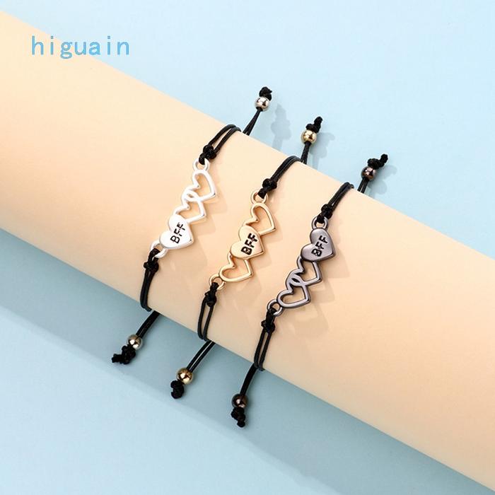 3Pcs / Set Gelang Persahabatan Desain Unbiological Sister