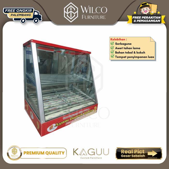 Aluminium Etalase Jual Makana / Etalase Custom Roti / Ayam Geprek PLG