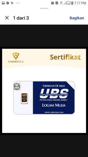 Emas 1 gram sertifikat