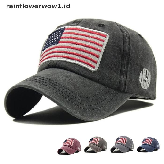 Topi Baseball Motif Bendera Amerika Serikat Taktikal Militer Dapat