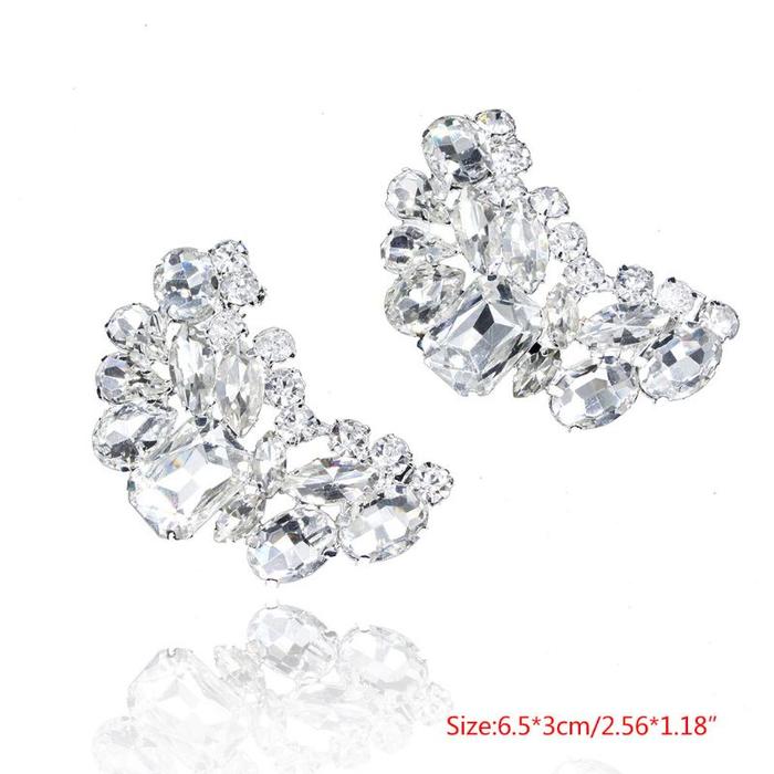 Sel 2pcs / Set Klip Buckle Sepatu High Heels Aksen Berlian Imitasi 5