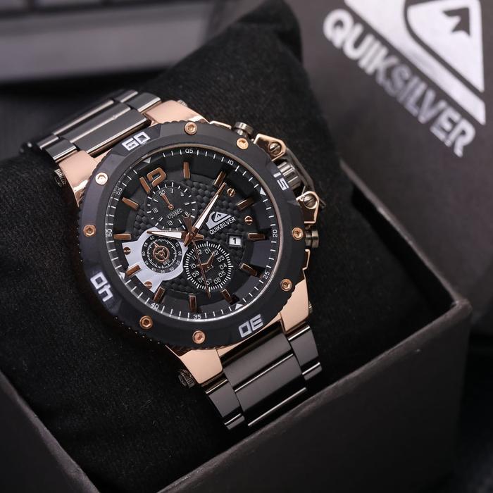 JAM TANGAN PRIA QUIKSILVER RANTAI SPORT QUARTZ TANGGAL AKTIF CHRONO