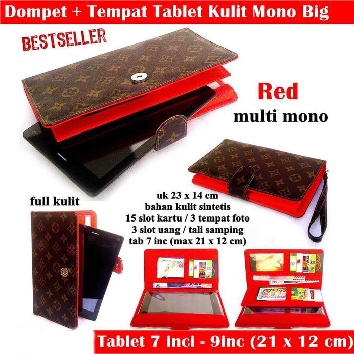 Dompet wanita hp tablet 7 - 8 inch Star Flower Brown merah