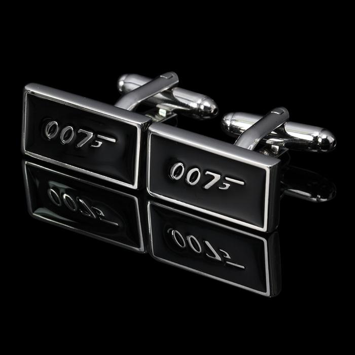 Free shipping 007 James Bond Spectre Logo Cufflinks the Black and