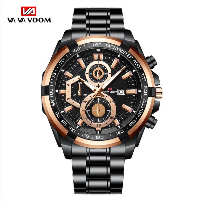 Jam Tangan Pria Analog VAVA VOOM 2321 Date Stainless Steel Premium