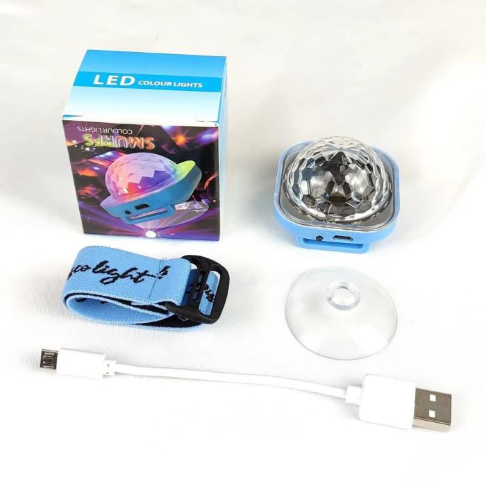 LAMPU DISCO BALL MINI / LAMPU LED JAM TANGAN WARNA WARNI