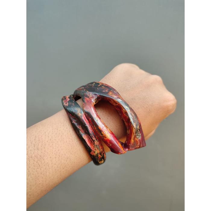 Gelang Akar Bahar Merah Asli Combong Natural