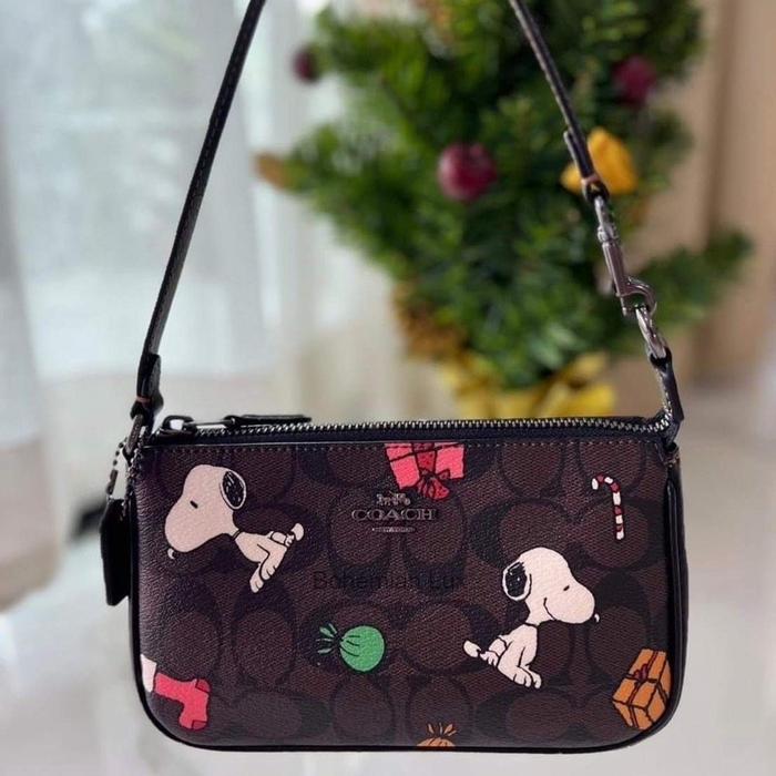 COACH X Peanuts Nolita Shoulder Bag with Snoopy Print
