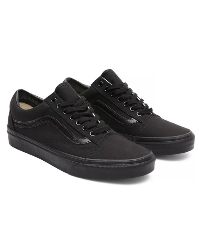 SEPATU SNEAKERS CLASSIC CASUAL PRIA WANITA HITAM POLOS ORIGINAL VANS OFF THE WALL | OLD SKOOL BLACK 
