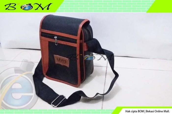tas samping selempang kecil pria remaja bapak kulit sintetis hitam