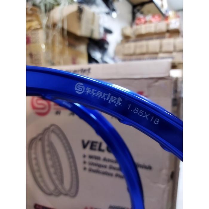 KH570 VELG 18 SCARLET 160 185 RING BLUE SATU SET DEPAN BELAKANG