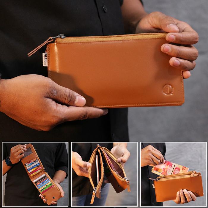 Dompet Panjang COWOK/CEWEK Kulit Sapi Asli / Wallet Qi Leather QI