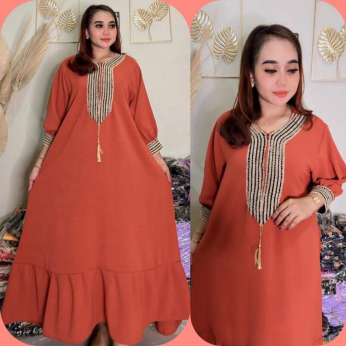 Gamis Cringkel crinkel Rempel Renda import crinkle(',')