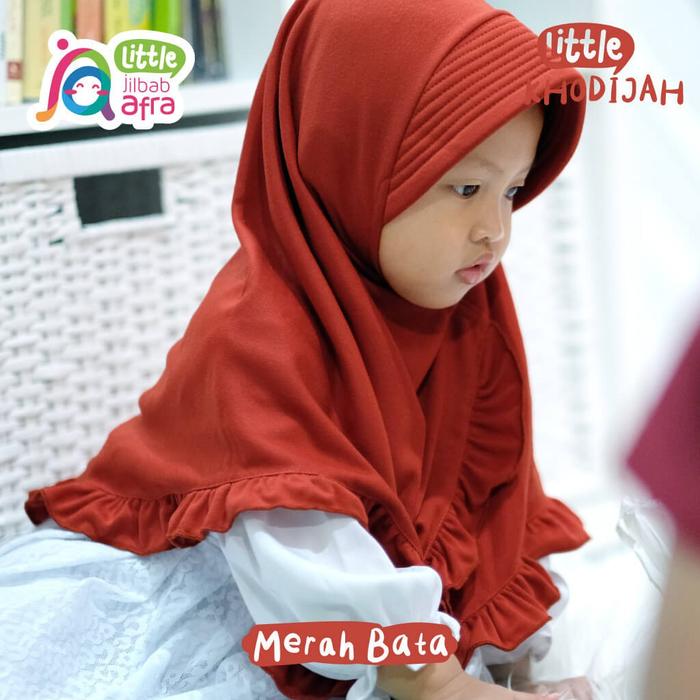 Jilbab Anak Instan Warna Merah Bata - Little Jilbab Afra Little