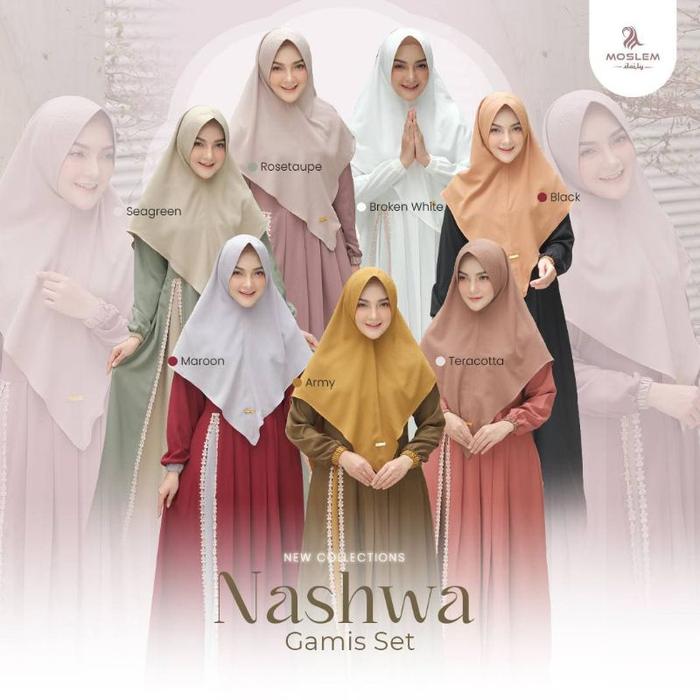 Ready Stok Nashwa set by Moslem Daily Best seller ORI(',')