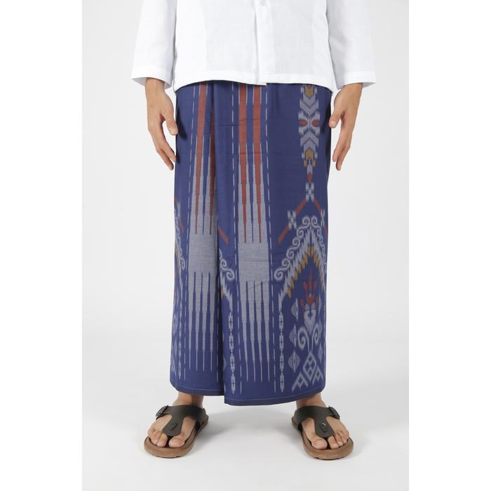 Sarung Mangga Gold Kembang Nusantara Biru(',')