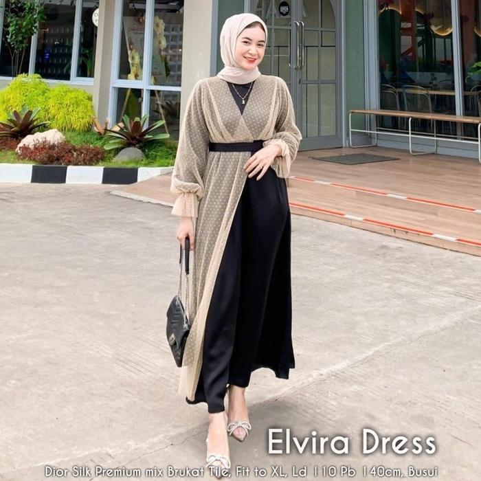 (READY SIAP KIRIM) JS. ELVIRA DRESS ORI JASMINE GAMIS SILK(',')