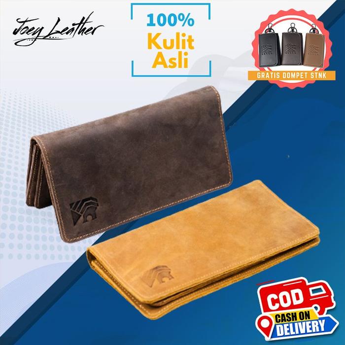 Dompet Donpet Domoet Dimpet Panjang Kulit Asli Pria Bapak Cowok Laki
