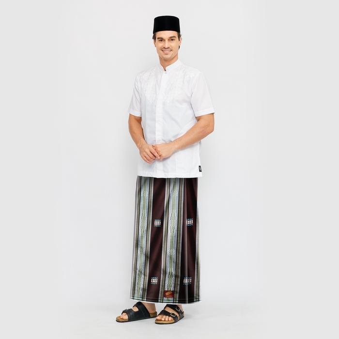 Sarung ATLAS Premium 770 Songket Coklat Abu 03(',')