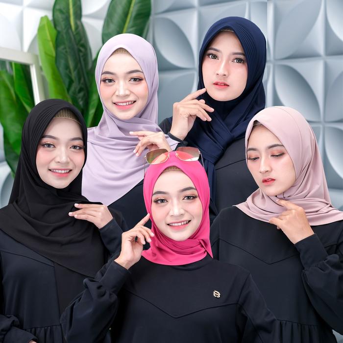 Bagian 2 khimar segi4 instan jersey Diona by daffahijab || warna