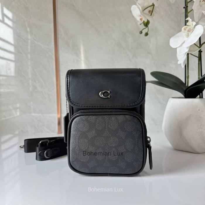 COACH Men's Lee Crossbody Studio Phone Bag In Charcoal