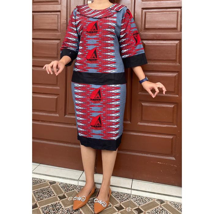 Ready Set Pakaian Tradisional / Setelan Rok Eknik Rumah Adat