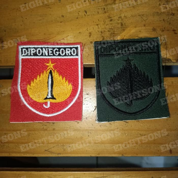 Bordir Bed Badge Lambang PDL PDH Kodam Diponegoro Tentara TNI AD