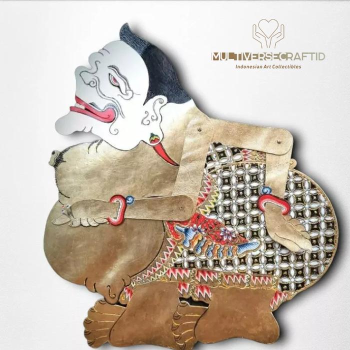 Wayang Alusan Kulit Kerbau Asli Semar Emas Prada Premium