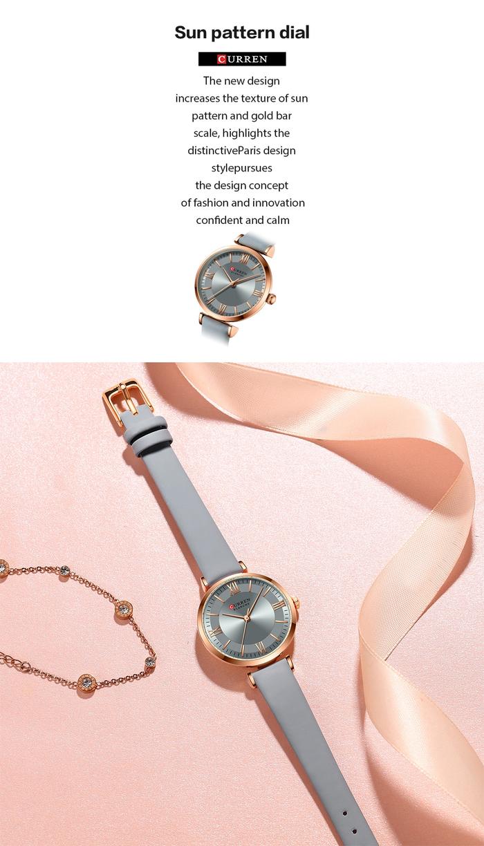 CURREN Wanita Watch Top Brand Mewah Wanita Kasual Jam Tangan Kulit