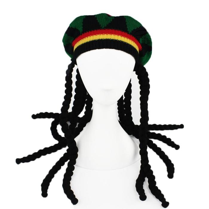 Topi Kepang Wig Topi Hip Hop Topi Rajut Pria Jamaika Bob Marley Rasta