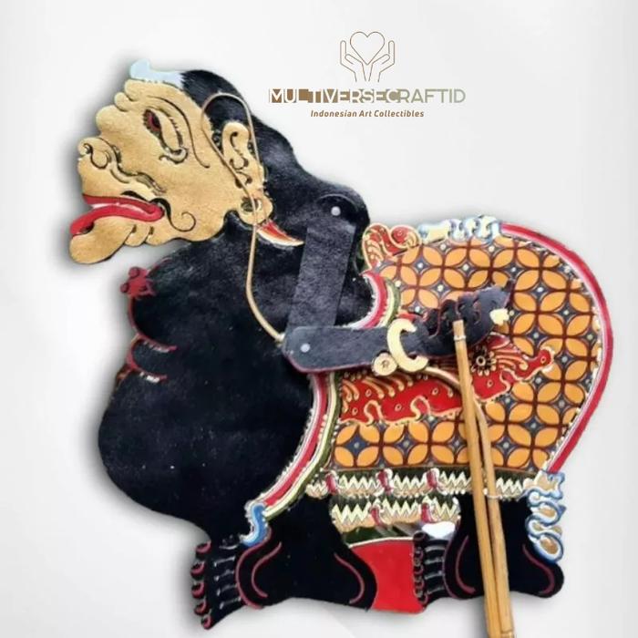 Wayang Alusan Kulit Sapi ASLI Semar Hitam Halus
