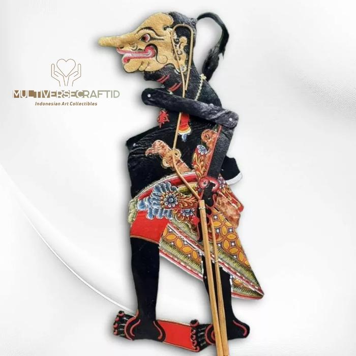 Wayang Alusan Kulit Sapi ASLI Petruk Hitam Halus