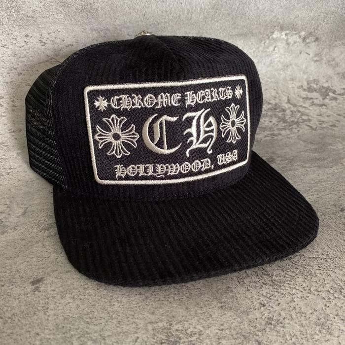 CHROME HEARTS TOPI TRUCKER JARING CH HOLLYWOOD CORDUROY Diskon