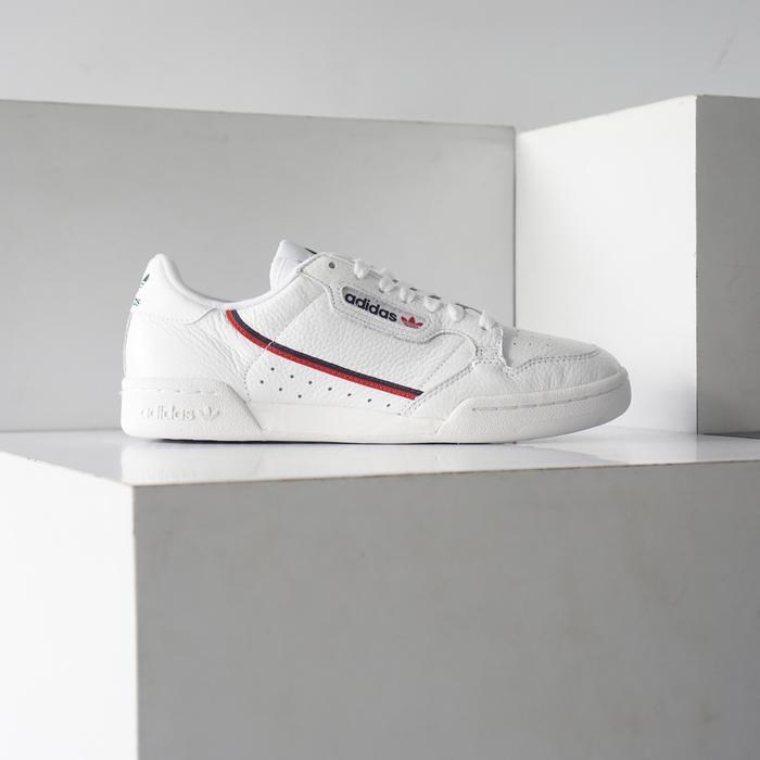 Sepatu ADIDAS CONTINENTAL 80 White Scarlet Navy Red [G27706] Original