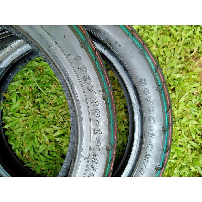 GY988 sepasang ban IRC ukuran 100 80 dan 90 90 ring 14 tubles