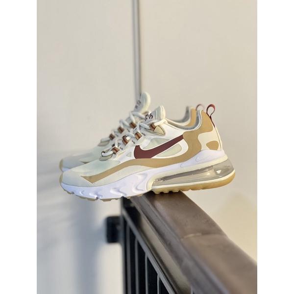 WS977 sepatu Sneakers Pria wanita Nk air max 270 React Gold cinnamon