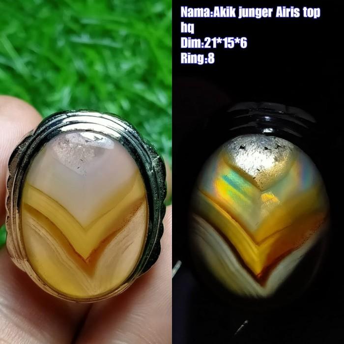 Akik Cincin Batu Gambar Motif Pangkat Junjung Derajat Pelangi Antik 1