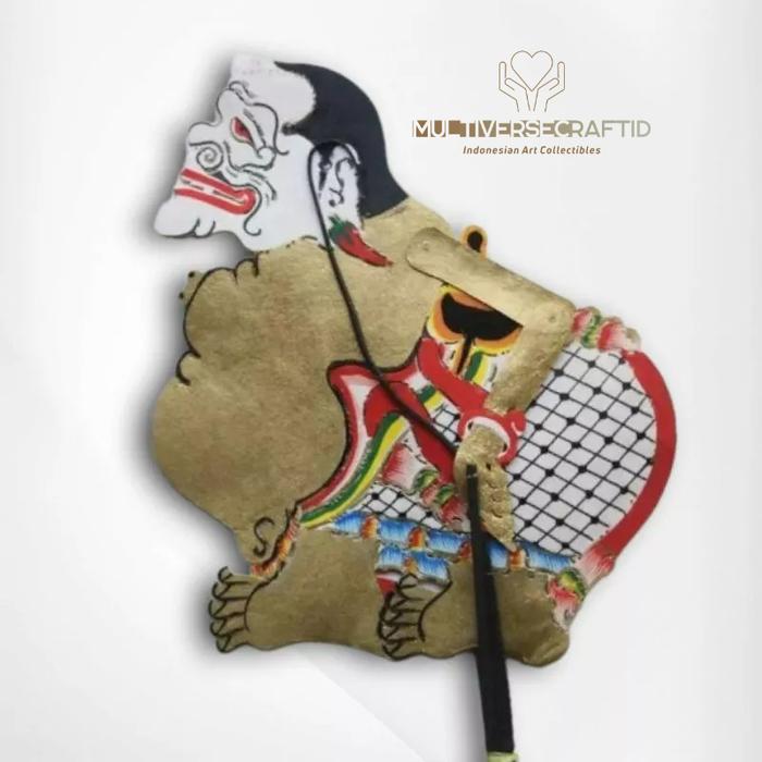 Wayang Kulit ASLI Semar Emas Bahan Kulit Sapi Kualitas Biasa Ukuran