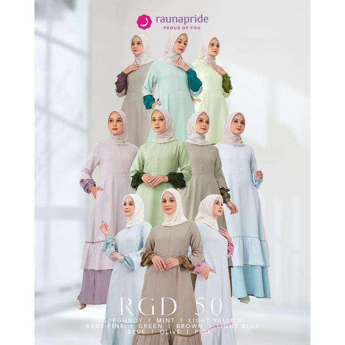 Rauna-RGD 50 Mint-Burgundy-Light Blue-Baby Pink Eshal Zara Gamis