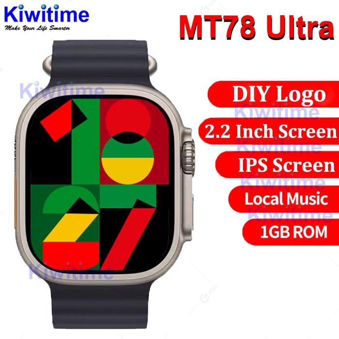 Kiwitime Mt78 Ultra Jam Tangan Pintar Pria, Seri 8 1:1 Layar 2.2 Inci