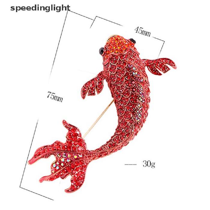 Nazlaili~ 1pc Bros Ikan Enamel Merah Untuk Wanita Pin Ikan Gurame