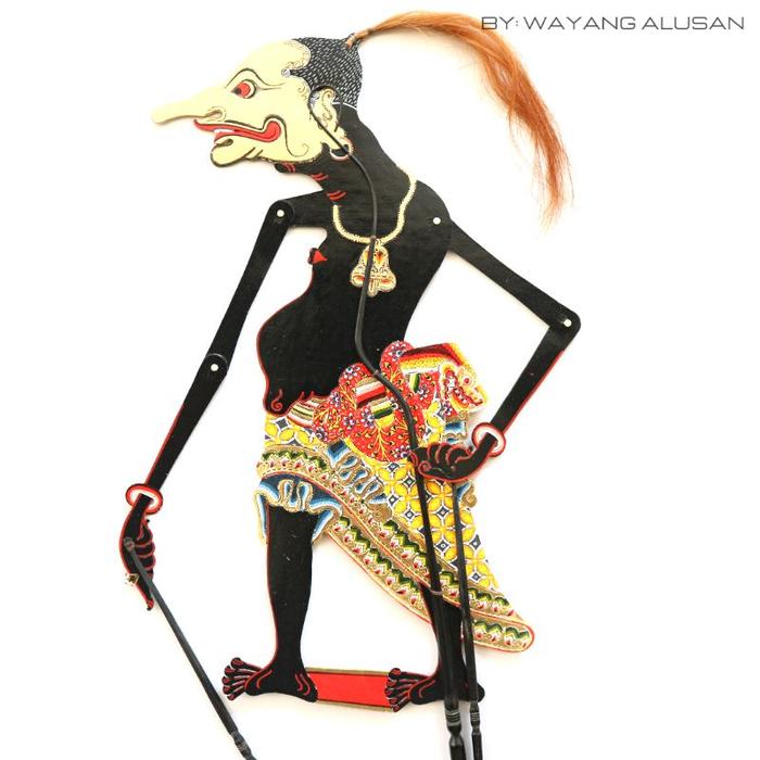 Wayang kulit Petruk Punakawan Alusan kulit kerbau ukuran standar dalan