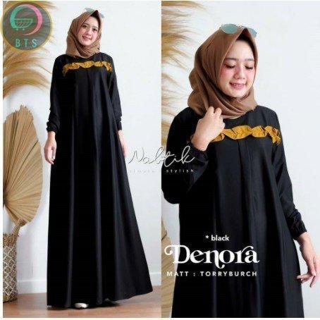 Baju gamis wanita terbaru / Gamis Denora Dress Rempel