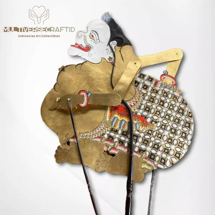 Wayang Alusan Kulit KERBAU ASLI Semar Emas Premium Grade A+